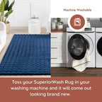 nuLOOM Jeni Checkered 3'9" x 6' Machine Washable Area Rug for Living Room Bedroom Dining Room Kitchen, Navy