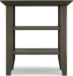 SIMPLIHOME Acadian SOLID WOOD 19 inch Wide Square Transitional End Table in Farmhouse Grey for the Living Room and Bedroom