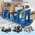 12 Pcs Modular Kids Play Couch, Toddler Couches That Fold Out, Plush Foam Chair for Children’s Playroom, Velvet Fabric Convertible Foam and Floor Cushion for Boys and Girls (Blue,07)