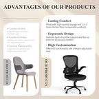 Flysky Mesh Office Chair, Ergonomic Computer Desk Chairs for Home Office - with Comfy/Comfortable Flip-up Arm Rests, Lumbar Support, Height Adjustable, 360 Degree Rolling Swivel (Black)
