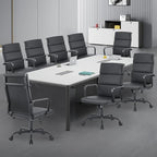 Office Chair, Ergonomic Adjustable Desk Chair, Mid Back Executive Comfortable Leather Lumbar Support Home Computer Chair with Padded Seat Swivel Wheels