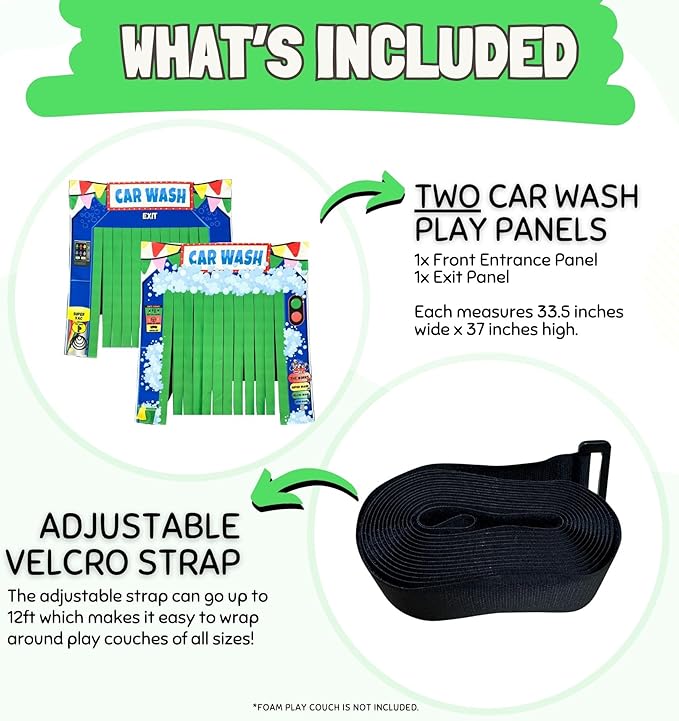 Couch Swag Play Panel for Childrens Foam Sofa Kids Couch (Car Wash)