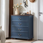 Bedroom Sets, 54" Wide 7 Drawers Dresser and 37" Tall 4 Drawers Dresser, Wooden 2 Piece Bedroom Furniture Set, Chest of Drawer for Bedroom, Home, Living Room, Hallway, Navy Blue