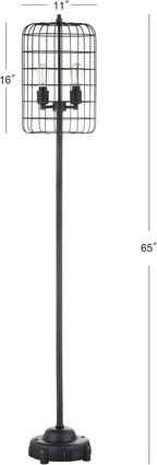JONATHAN Y JYL4030A Odette 65" Industrial Metal Floor Lamp Industrial,Rustic,Transitional for Bedrooms, Living Room, Office, Reading, Black/Silver