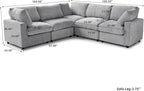 WJShome V Shaped Sectional Cloud Couch, 100 Inch 5-Seater Modern Modular Sofa,Chenille Deep Seat Couches for Living Room