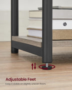 VASAGLE End Table with Charging Station, Set of 2, Small Side Tables for Living Room, Bedroom, Nightstand with Outlets and USB Ports, Bedside Table with Storage Shelf, Heather Greige and Black