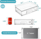 Vtopmart 12.1''W Clear Stackable Storage Drawers,8 Pack Acrylic Plastic Organizers Bins for Makeup Palettes, Cosmetics and Beauty Supplies,Ideal for Vanity, Bathroom,Cabinet,Desk Organization