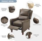 Pushback Recliner Chair, PU Leather Push Back Armchair, Upholstered Recliner Chair 105-135 Degree Adjustable, Retro Accent Chair for Living Room Bedroom - Gray