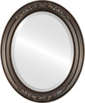 OVALCREST Oval Beveled Wall Mirror for Home Decor - Florence Style - Rubbed Bronze - 34" x 28"