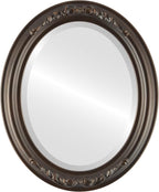 OVALCREST Oval Beveled Wall Mirror for Home Decor - Florence Style - Rubbed Bronze - 34" x 28"