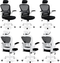 6 Pack Office Chair Ergonomic Desk Chair Comfort Adjustable Height with Wheels，Lumbar Support Mesh Swivel Computer Home Office Chair,Conference Room Chairs