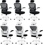 6 Pack Office Chair Ergonomic Desk Chair Comfort Adjustable Height with Wheels，Lumbar Support Mesh Swivel Computer Home Office Chair,Conference Room Chairs