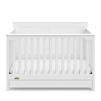 Graco Hadley 5-in-1 Convertible Crib with Drawer (White) – GREENGUARD Gold Certified, Crib with Drawer Combo, Full-Size Nursery Storage Drawer, Converts to Toddler Bed, Daybed