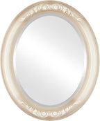 OVALCREST Oval Beveled Wall Mirror for Home Decor - Florence Style - Taupe - 40" x 28"