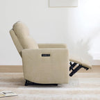 CHITA Power Recliner Chair for Adults, Electric Zero Clearance Wall Hugger Recliner for Small Spaces, Modern Living Room and RV Recliner Chair with Adjustable Power Headrest & Charging Ports, Beige