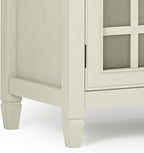 SIMPLIHOME Connaught Solid Wood 46 Inch Wide Traditional Low Storage Cabinet in Antique White, for The Living Room, Entryway and Family Room