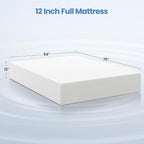 Yaheetech 12 Inch Full Size Mattress 3 Foam Layer Cooling Gel Memory Foam Mattresses, Green Tea for Fresher Sleep, Medium Firm, CertiPUR-US Certified, No Fiberglass, Full Mattress in a Box