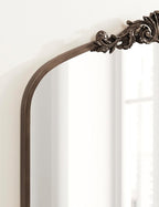 Kate and Laurel Arendahl Ornate Traditional Square Arched Mirror; 28 x 30; Bronze; Decorative Baroque Style Vintage Arch Mirror with Wide Frame and Ornamental Crown