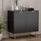 Scurrty 31.5" Black Sideboard Buffet Cabinet with Storage, Cabinet with Doors & Adjustable Shelf for Living Room & Kitchen