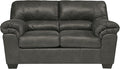 Signature Design by Ashley Bladen Faux Leather Loveseat, Gray