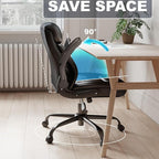 AnyGod Executive Leather Office Chair, Ergonomic Mid-Back Desk Chairs Comfy for Home Office with Flip-up Armrests, Lumbar Support, Adjustable Height and Swivel Rolling Wheels