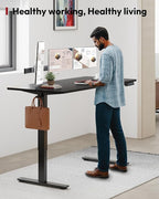 SANODESK Standing Desk Height Adjustable Electric Stand up Desk 79x32 Inches Sit Stand Home Office Desk with Splice Board, Black Frame/Black Top