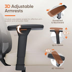 Ergonomic Office Chair, Mesh Computer Desk Chairs with Adjustable Lumbar Support, 3D Armrests, Tilt Function, Comfy Wide Seat, Swivel Executive Work Task Chair for Company and Home