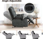 EBELLO Manual Recliner Couch Set, Soft Fabric Reclining Living Room Sofa Set, Included Single Recliner Chair and 3PC Bonded Sofa Couch, Grey Green