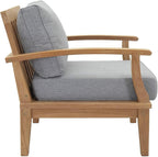 Modway EEI-1475-NAT-GRY-SET Marina Premium Grade A Teak Wood 3-Piece Outdoor Patio Furniture Set, Natural Gray