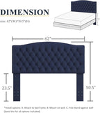 Queen Headboard Only, Upholstered Headboard for Adjustable Bed Linen Tufted Queen/Full Size Wall Mounted Head Board with Solid Wood Legs Head Board, Navy Blue