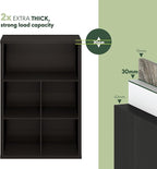 Furinno Cubicle Book Shelf, 5-Cube Bookshelf, Cube Storage Organizer Bookcase with Closed Back, 15.3 x 29.9 x 43.3, for Living Room, Bedroom, Home Office, Dark Oak