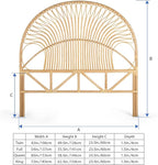 KOUBOO Rattan Loop Headboard, Queen, Natural