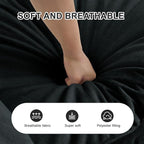 Modular Sectional Sofa, 111.5 Inch I-Shaped Cloud Sofa with Deep Seat Chenille Sofa with Cushions, Three-Self Sectional Sofa for Living Room Apartment,Black