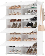 SONGMICS Shoe Rack Organizer, 8-Tier Shoe Storage Cabinet for Closet and Entryway, Holds 32 Pairs of Shoes, Adjustable, Cloud White ULPC034W03
