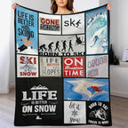 Soft Warm Cosy Fleece Blanket for Couch Bed, 40"x50" - Perfect Ski Gift for Lovers & Kids