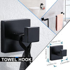YACVCL 5 Pieces Black Bathroom Accessorie Set 23.6 Inch Towel Bar Set,SUS304Stainless Steel Bathroom Hardware Set,Wall Mounted Towel Holder Set for Bathroom