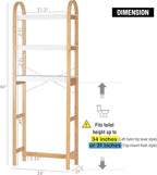 Spirich Over The Toilet Storage Shelf, 3-Tier Over Toilet Bathroom Organizer, Space-Saving Above Toilet Storage Shelf Rack with Bamboo Frame