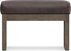 SIMPLIHOME Milltown 27 inch Wide Contemporary Rectangle Footstool Ottoman Bench in Distressed Brown Vegan Faux Leather, Assembled, for the Living Room and Bedroom