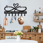 Personalized Couple's Name Key Rack, Wall Mounted Metal Key Holder for Housewarming Gifts,ignent Bedding
