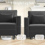 Vesgantti Sectional Couches with Storage Seats, 92" L Shaped Convertible Modular Sectional Sofa, 5 Seat & 1 Ottoman Velvet Storage Chaises Deep Seat Couch for Living Room, Bedroom, Apartment, Gray