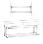 SIMPLIHOME Milltown Large Ottoman Bench - 44 inch Wide Upholstered Solid Wood Rectangular Ottoman Bench in Parisian Grey, Contemporary Entryway or Bedroom Bench with Cushioned Seat and Narrow Profile