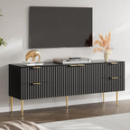 SICOTAS TV Stand for 55/60/65/70 Inch TV - 62 Inch TV Stands for Living Room Entertainment Center with 4 Drawers, Fluted Modern TV Media Console Television Cabinet for Bedroom(Black, 1 Piece)