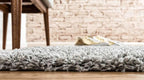Unique Loom Solid Shag Collection Area Rug (2' 6" x 16' 5" Runner, Cloud Gray)