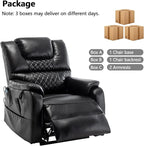 Power Lift Recliner Chair Recliners for Elderly,Lay Flat Air Leather Recliner with Heat and Massage,Dual Motor Lounge Recliners for Living Room