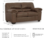 Signature Design by Ashley Bladen Faux Leather Loveseat, Brown