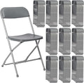 100 Pack Plastic Grey Folding Chairs,Portable Party Chairs Stackable Commercial Seats with Steel Frame for Office Home Outdoor Indoor Wedding Party Patio Dinning Events,350lbs Capacity