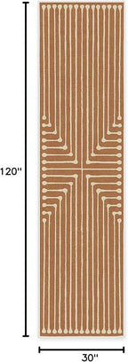 RUGGABLE x Jonathan Adler Machine Washable Modern Runner Rug – Inkdrop Copper 2.5x10, Stain-Resistant, Non-Slip – Washable Rug for Hallway, Entryway, Living Room & Kitchen–with Standard Pad