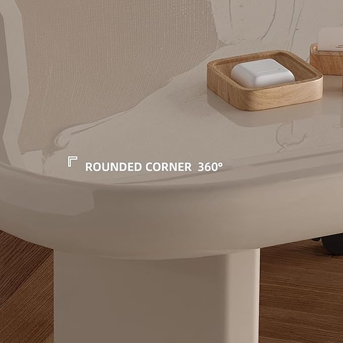 63 Inch White Writing Desk with Storage, Modern Computer Desk with 4 Drawers for Study, Wooden Executive Desk for Home Office