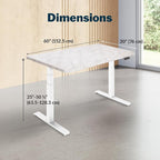 Vari ComfortEdge 60x30 Inch Adjustable Electric Standing Desk – Limited Edition Sit Stand VariDesk with Memory Presets & Sloped Front Edge + Tool-Free Assembly (Marble/White Legs)