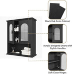 CJL Bathroom Wall Cabinet with Fluted Door, 18.9'' x 23.6'' Medicine Cabinet, Over The Toilet Storage Cabinet, Black